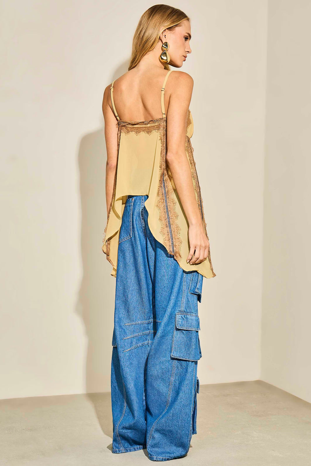 CALÇA LULEG JEANS BOLSO CARGO