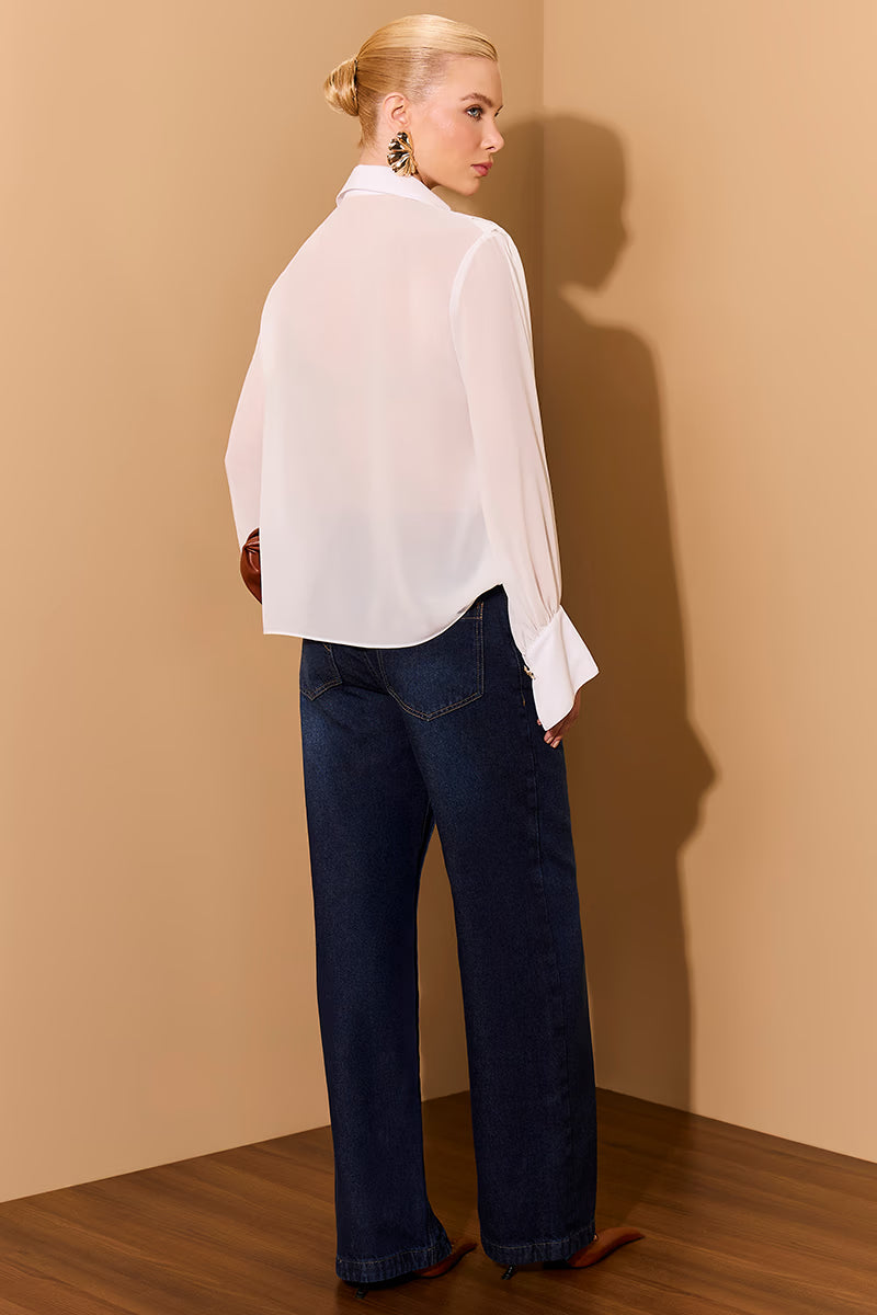 CALÇA LULEG VINTAGE C BOTÕES JEANS