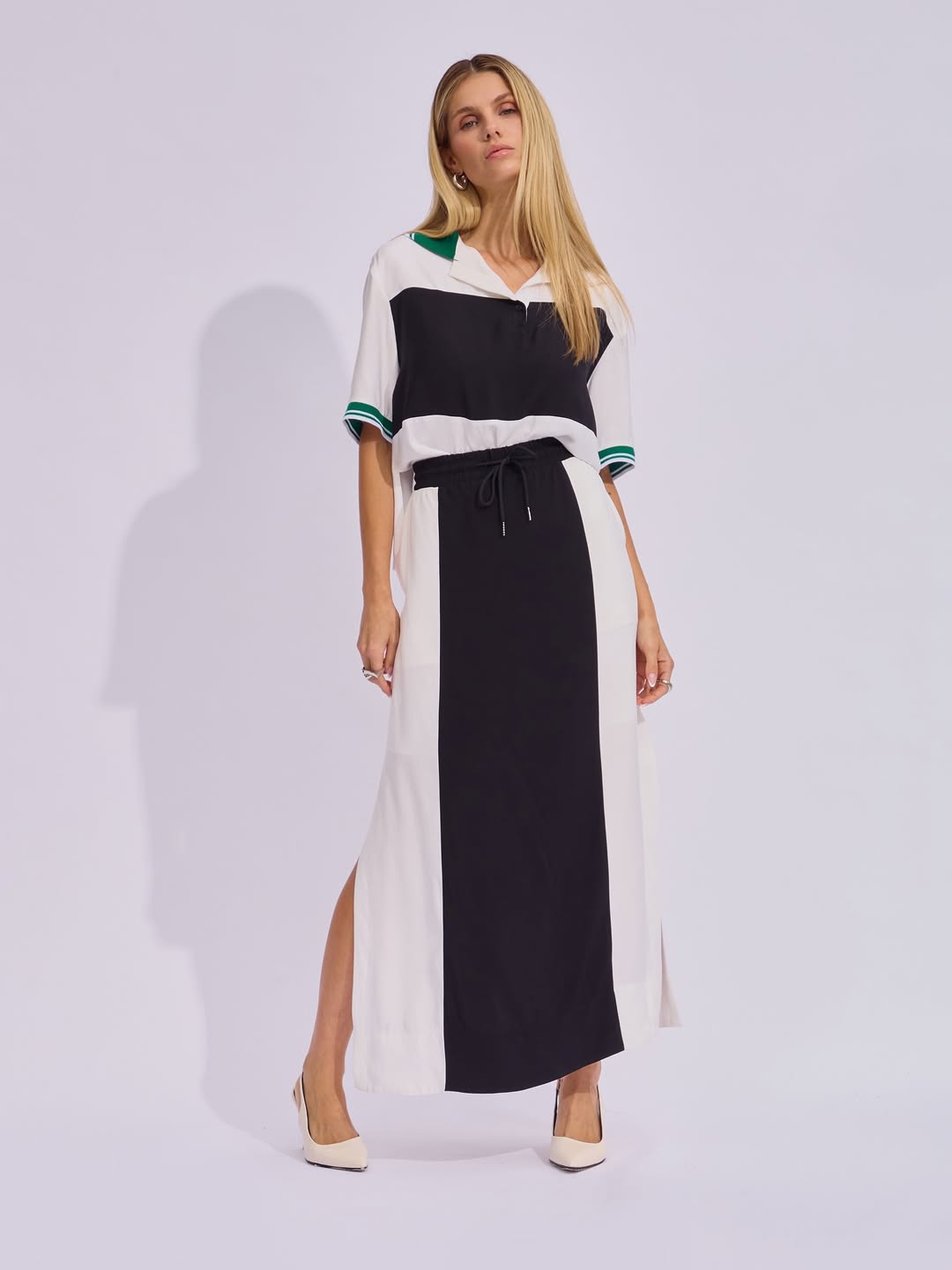 Conjunto Raizz Bicolor Nara Off White Preto