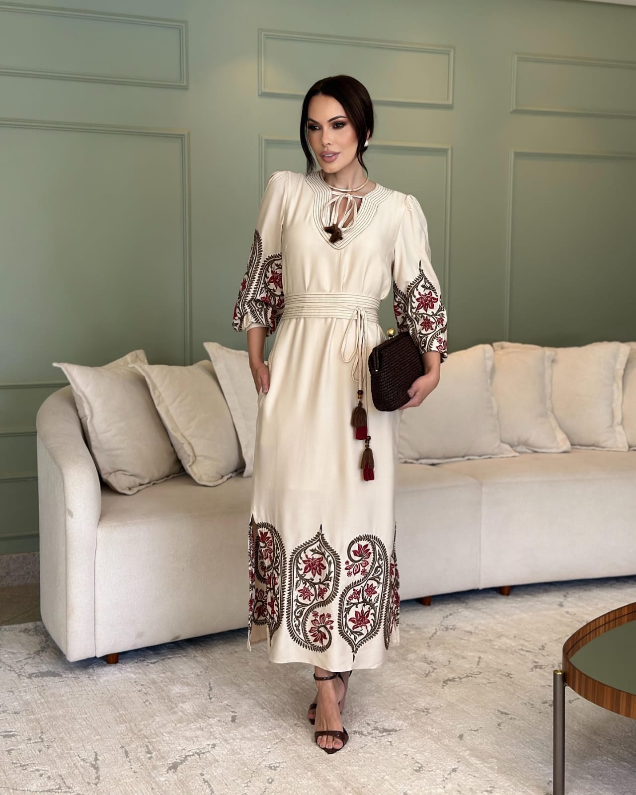 Vestido Luzia Fazzolli Becca Manteiga
