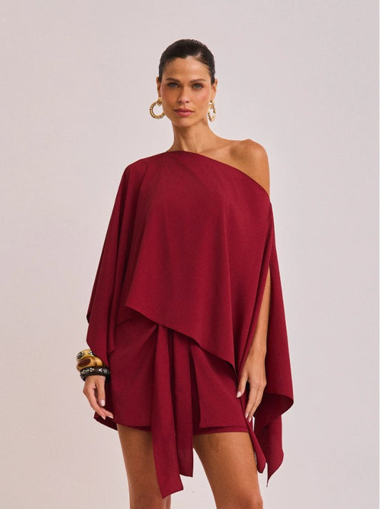 Conjunto raizz vinho amplo com capa