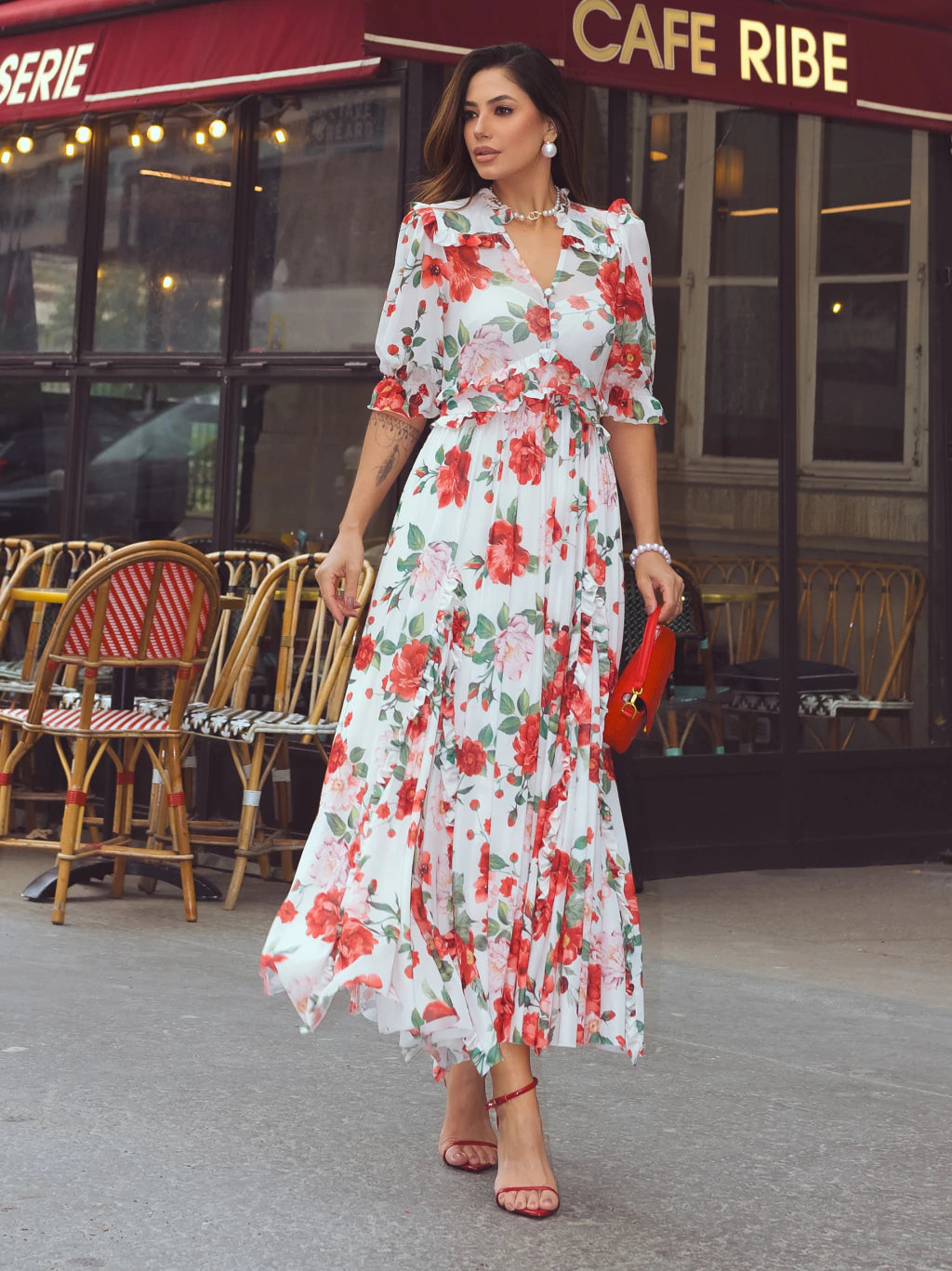 Vestido luzia fazzolli tule estampado c nesgas