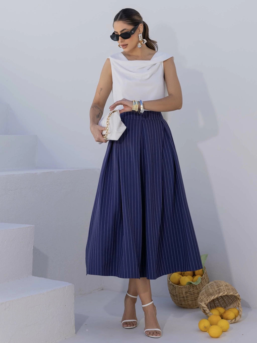 BLUSA LUZIA FAZZOLLI OFF ALFAIATARIA DECOTE