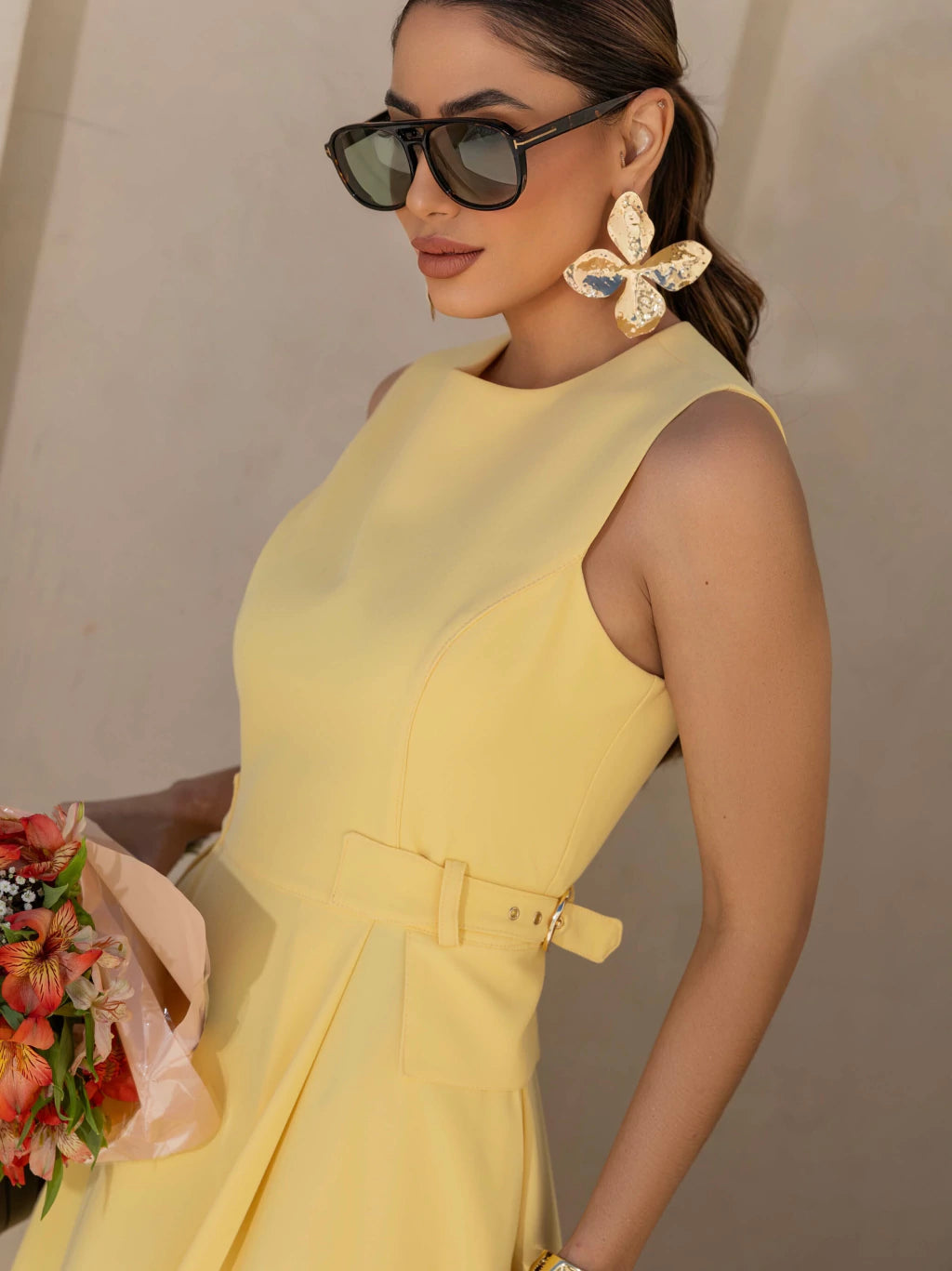 VESTIDO LUZIA FAZZOLLI MANTEIGA ALFAIATARIA ANA