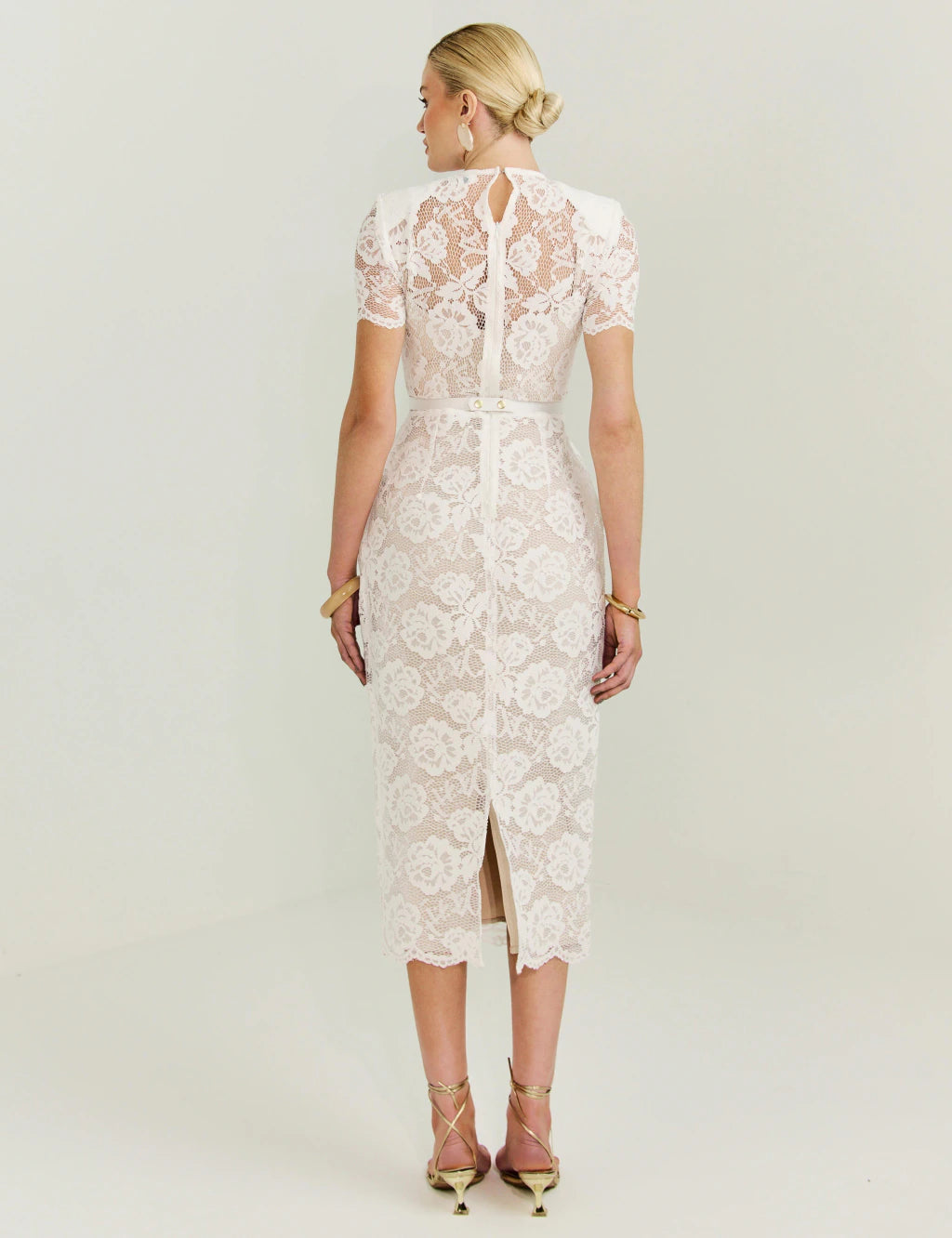 VESTIDO MJTBRAND MIDI REVEIRE OFF WHITE