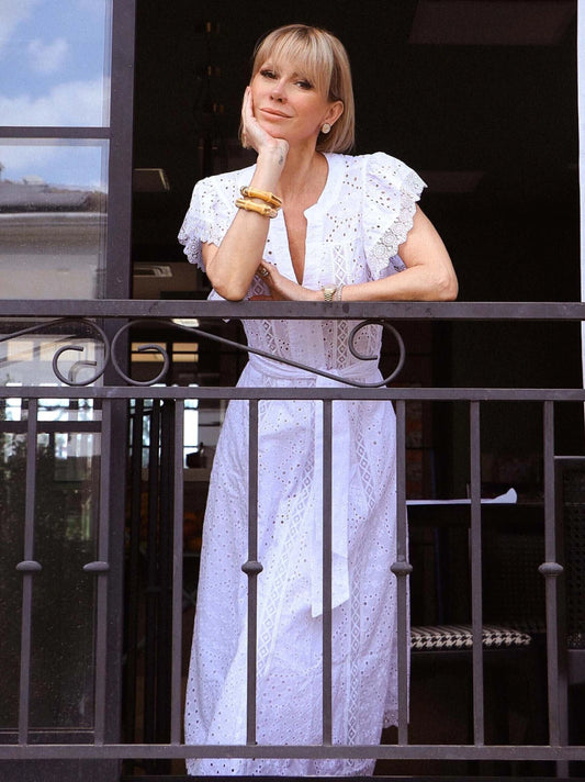 VESTIDO LUZIA FAZZOLLI LAISE COM ENTREMEIO BRANCO