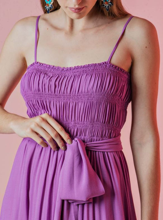 VESTIDO ARTE SACRA VL8373 CREPE FLUIDO ROXO