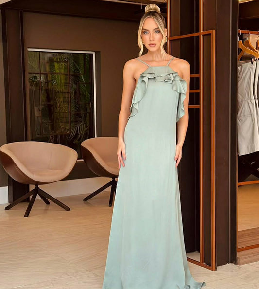 Vestido Anne Fernandes Anelize Longo Verde