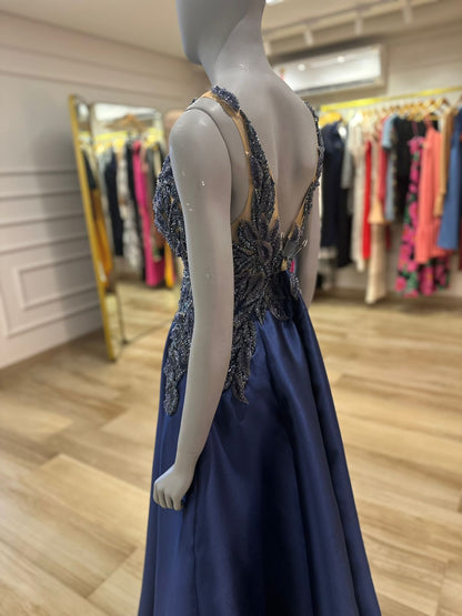 Vestido M.Rodarte Lia Azul Carbono