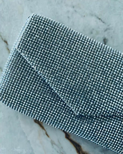 Clutch Bel Analu Strass Prata
