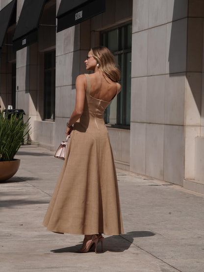 VESTIDO CLOUDE JU BEGE
