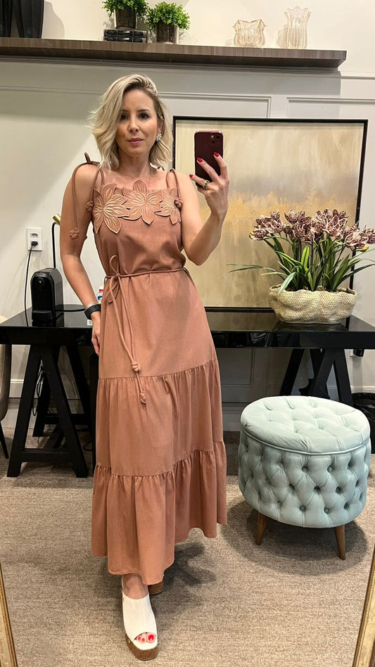 VESTIDO ANAMÊS ZIZI MARROM