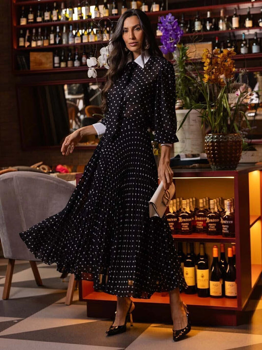 CONJUNTO LUZIA FAZZOLLI CHIFFON PLISSADO POA PRETO