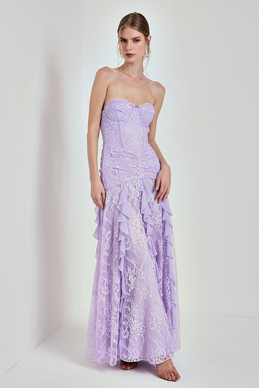 VESTIDO AVE RARA LONGO LEVEZA LILAS