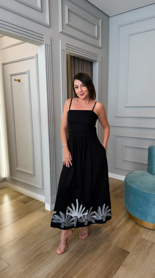 Vestido anamês fabi preto