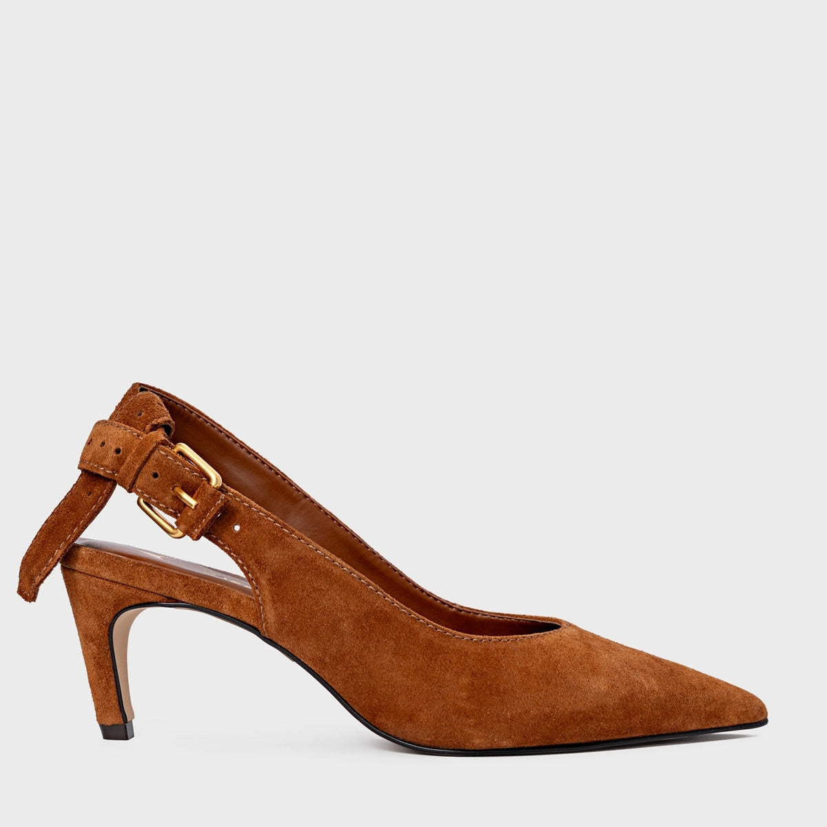 SCARPIN CARRANO SLINGBACK SALTO F COURO SUEDE