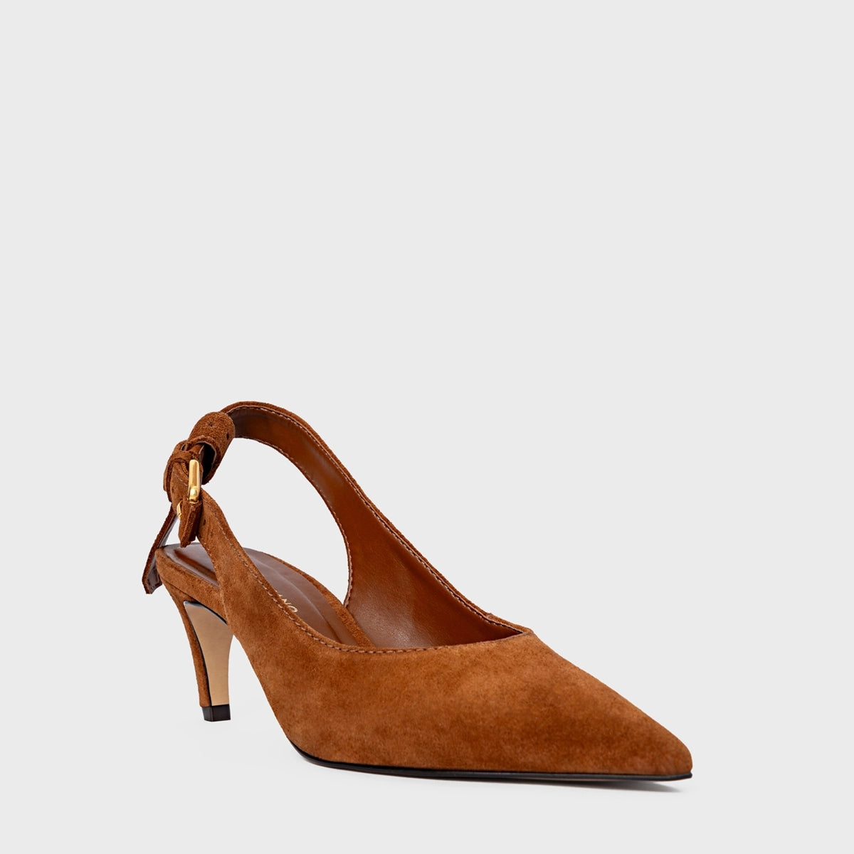 SCARPIN CARRANO SLINGBACK SALTO F COURO SUEDE