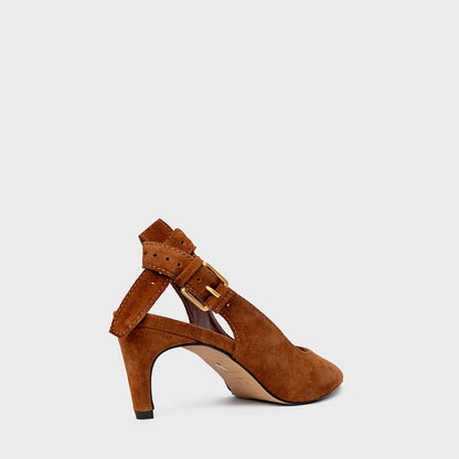 SCARPIN CARRANO SLINGBACK SALTO F COURO SUEDE
