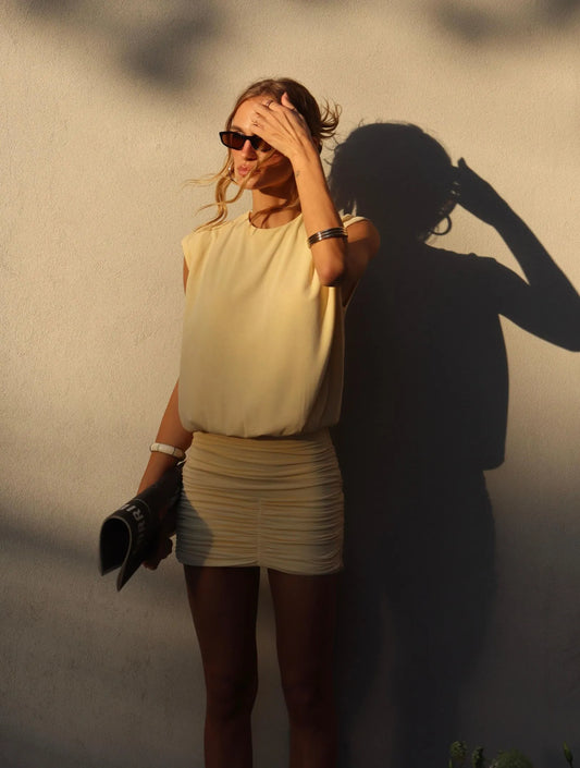 Vestido Cloude Milena Amarelo