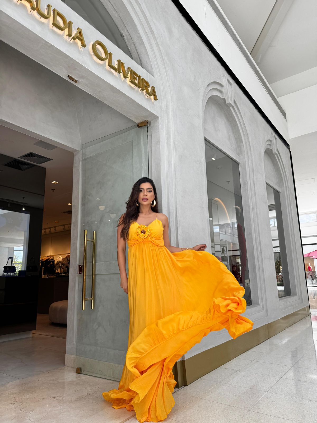 Vestido Amarante Longo Amarelo