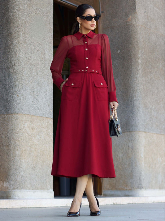 Vestido Luzia Fazzolli Tule Vinho