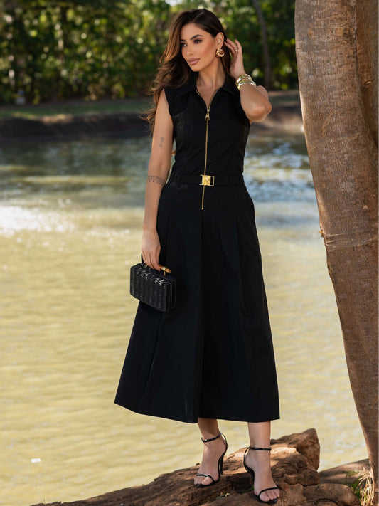 Vestido Luzia Fazzolli Sarja Chemisier C/Cinto