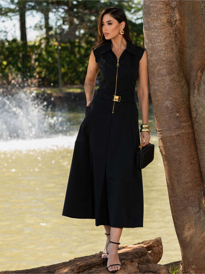 Vestido Luzia Fazzolli Sarja Chemisier C/Cinto