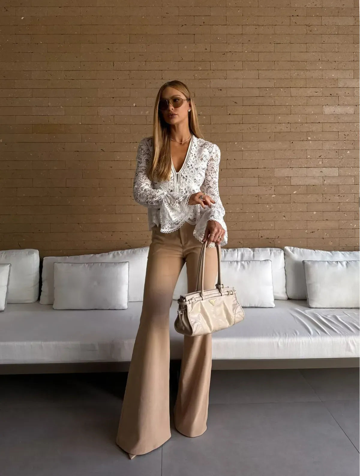 Calça Cloude Leo Bege