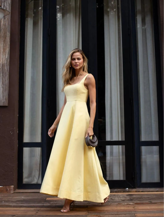 Vestido Cloude Rafa Amarelo