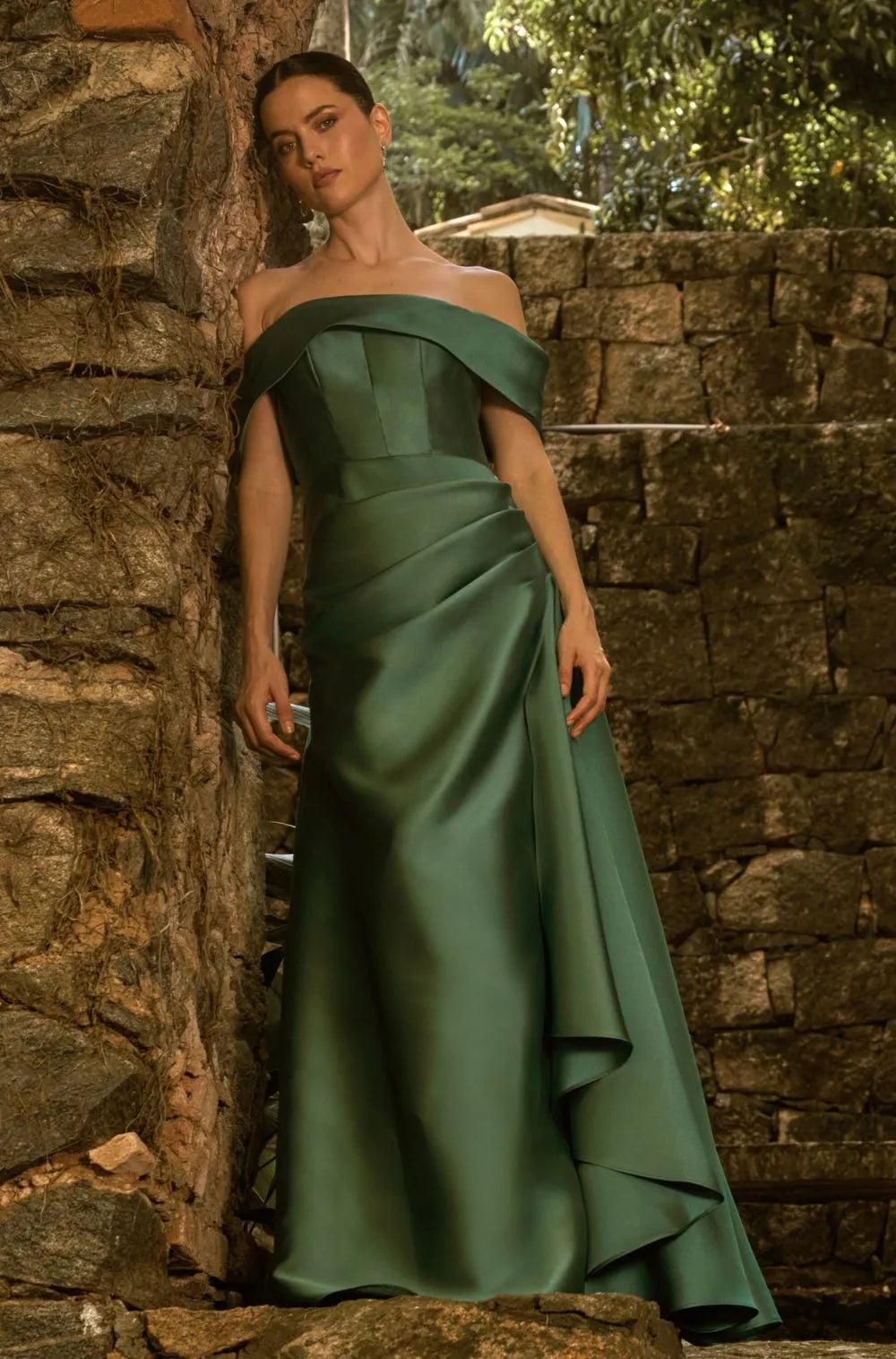 VESTIDO DPSCO LONGO GIULIA VERDE OLIVA
