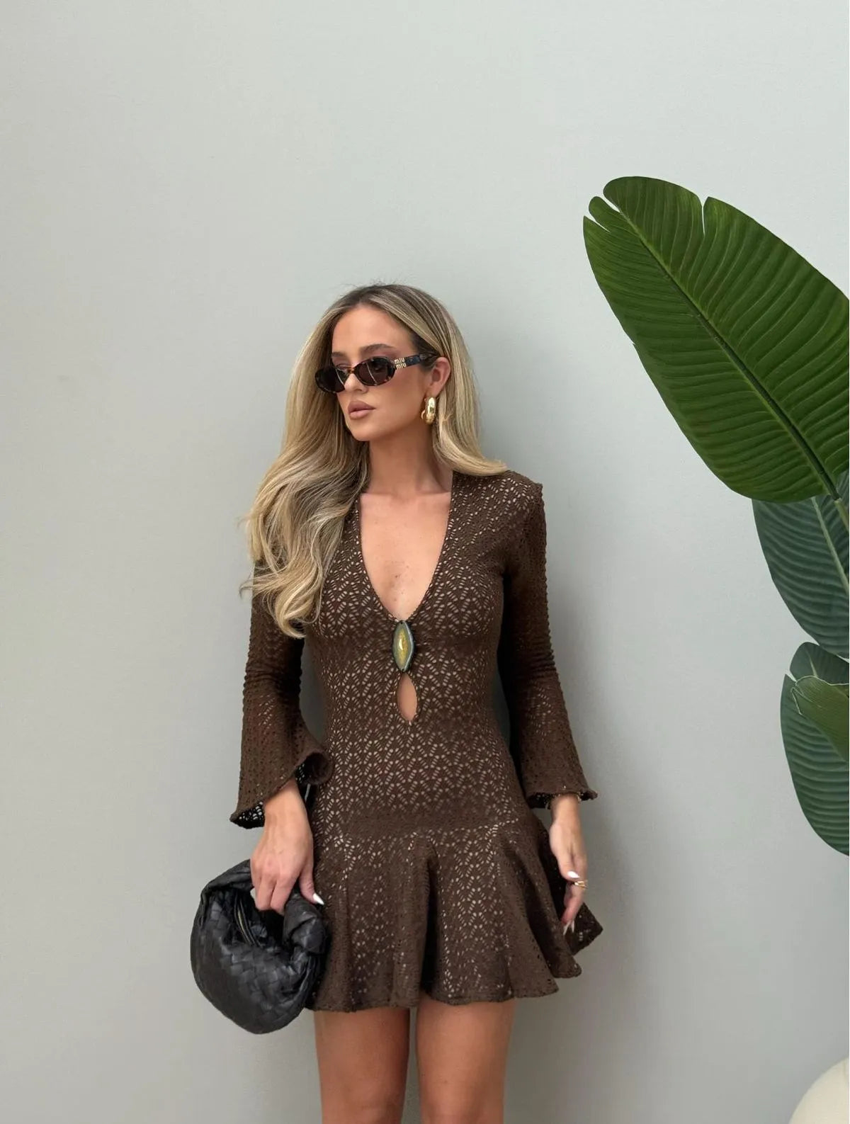 VESTIDO CLOUDE MAIA MARROM