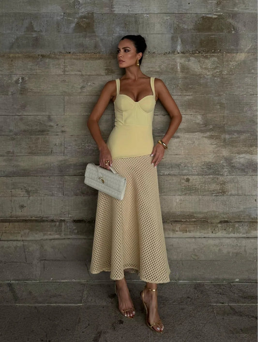 VESTIDO CLOUDE PILAR AMARELO