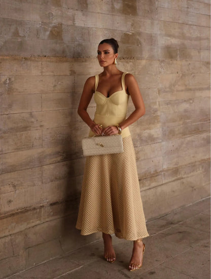 VESTIDO CLOUDE PILAR AMARELO