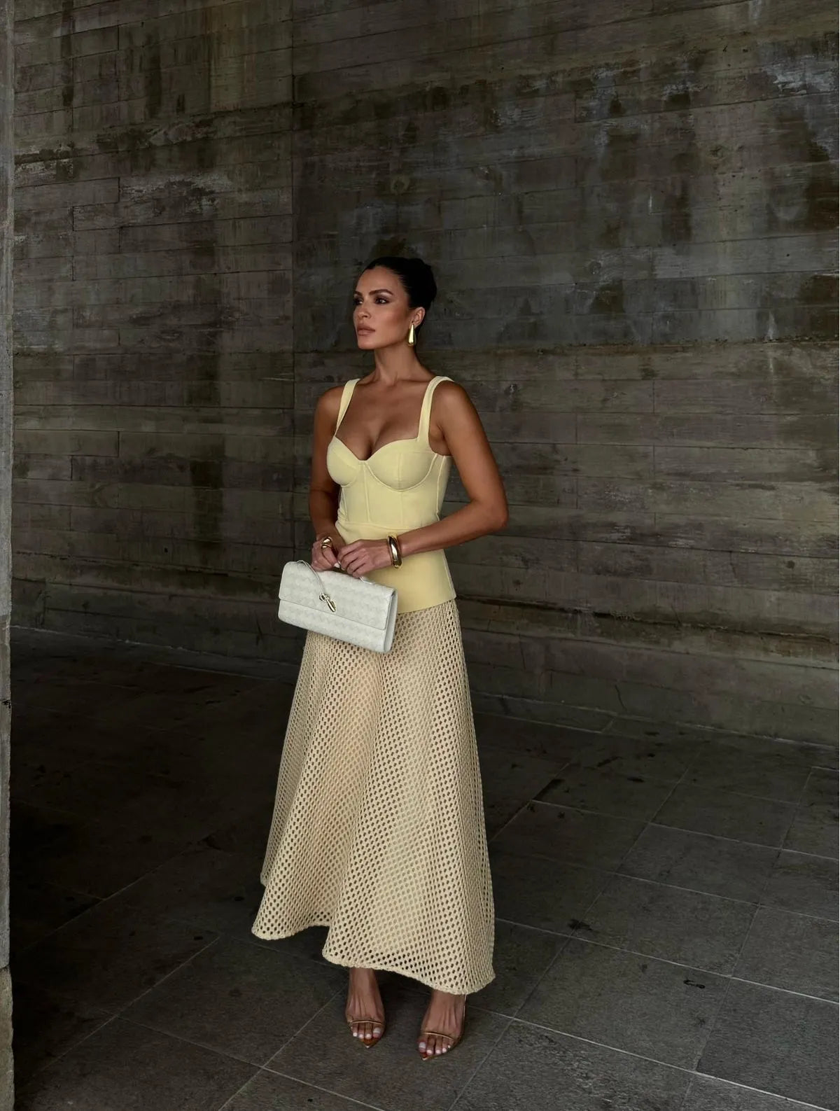 VESTIDO CLOUDE PILAR AMARELO
