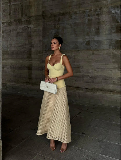 VESTIDO CLOUDE PILAR AMARELO