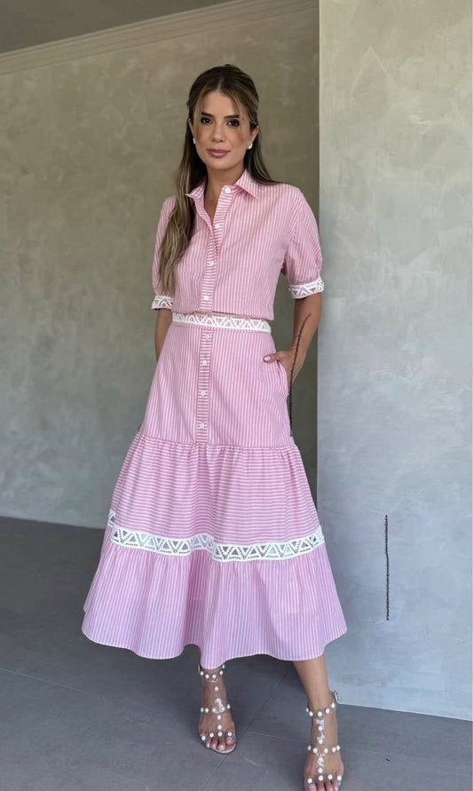 VESTIDO LUZIA FAZZOLLI CHEMISE FIO TINTO
