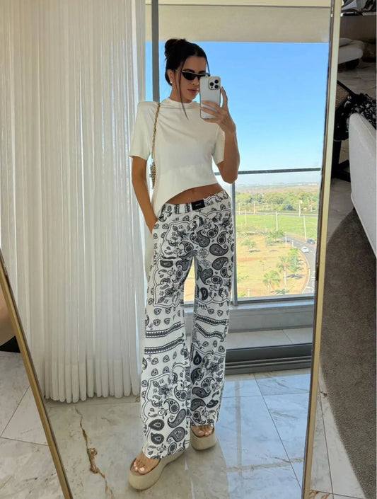 Calça cloude ligia estampado