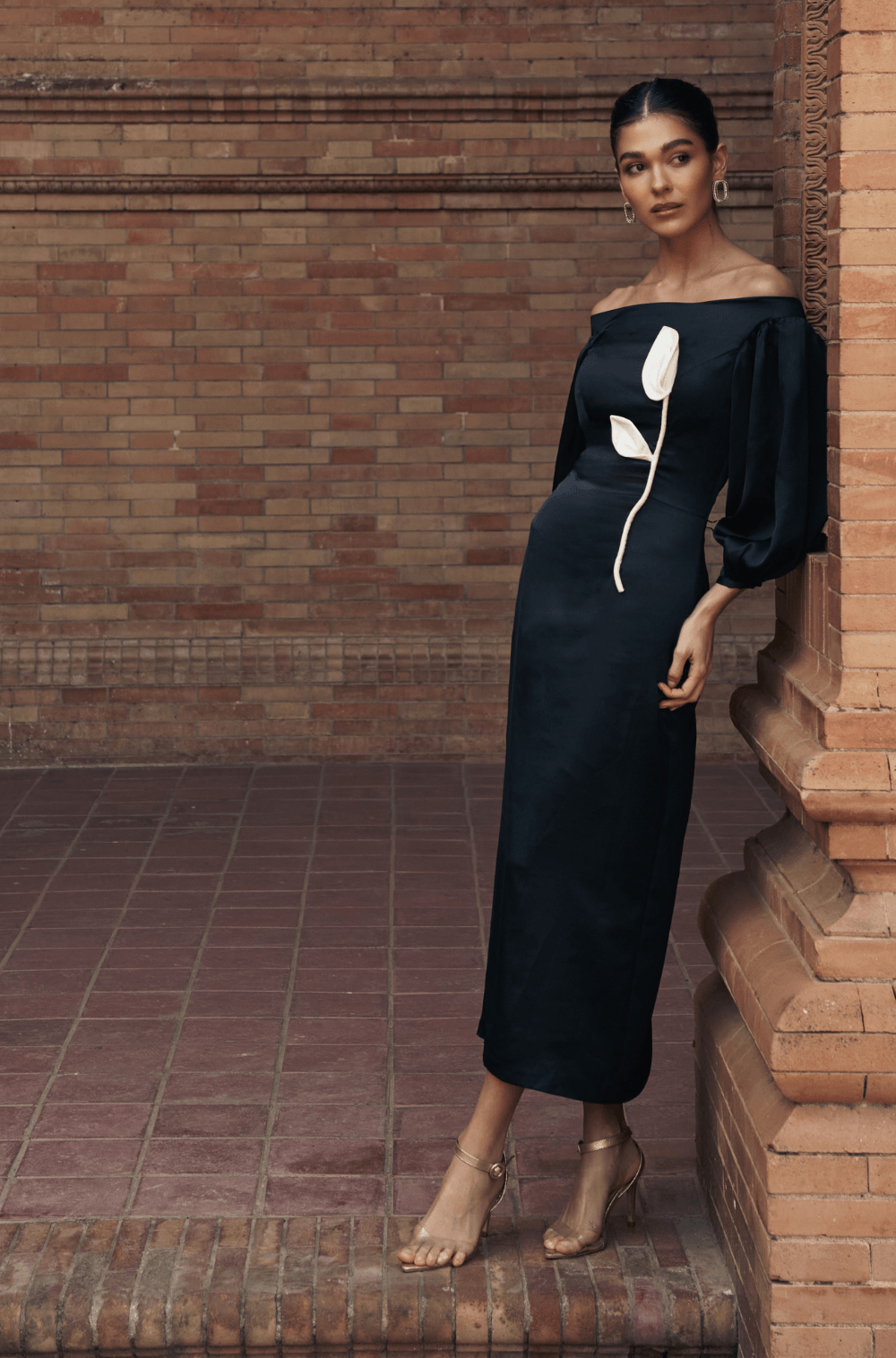 Vestido Dpsco Magnolia Preto/Branco