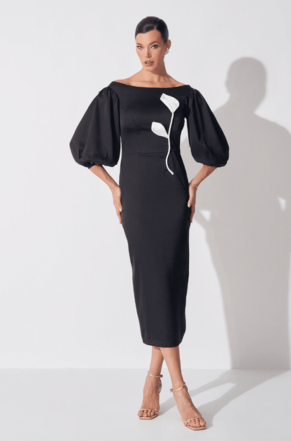 Vestido Dpsco Magnolia Preto/Branco