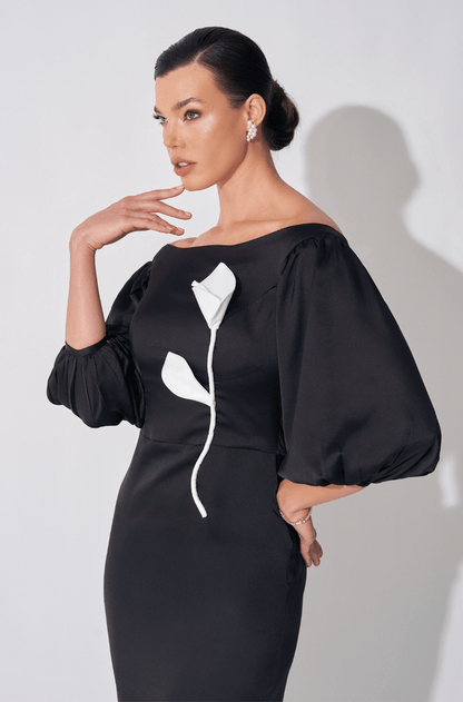Vestido Dpsco Magnolia Preto/Branco