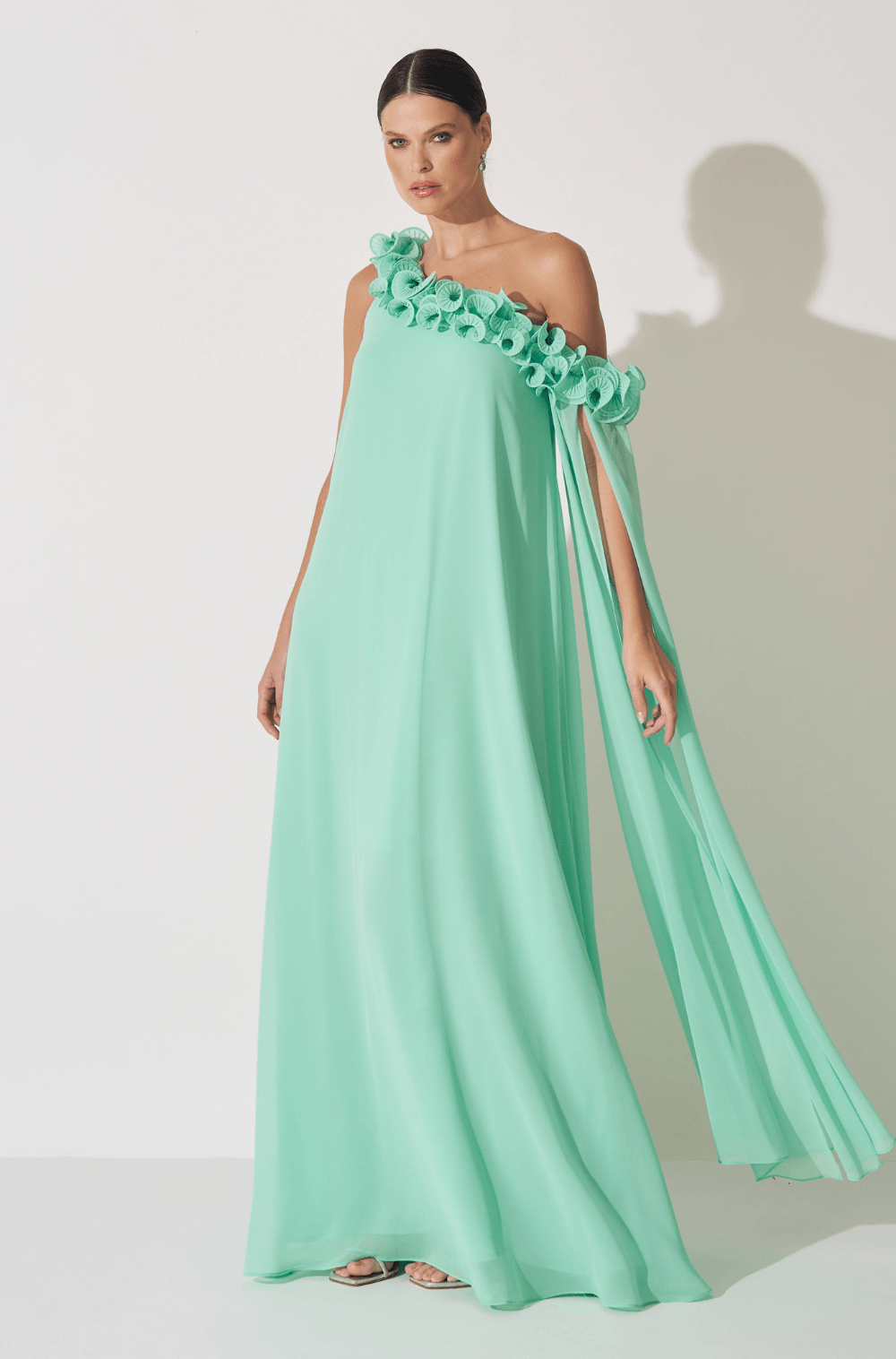 VESTIDO DPSCO LONGO MARIZA VERDE MENTA