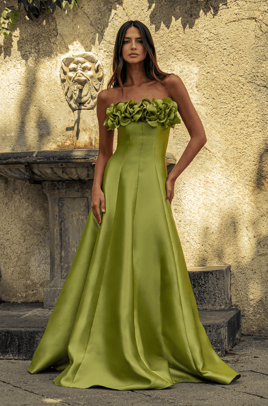 VESTIDO DPSCO LONGO BRIANA VERDE AVOCADO