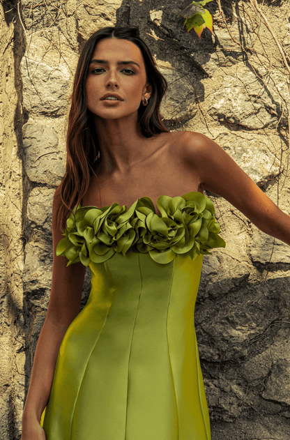 VESTIDO DPSCO LONGO BRIANA VERDE AVOCADO