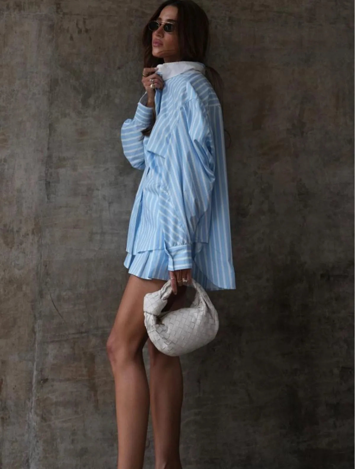 CONJUNTO CLOUDE HELO LISTRA AZUL