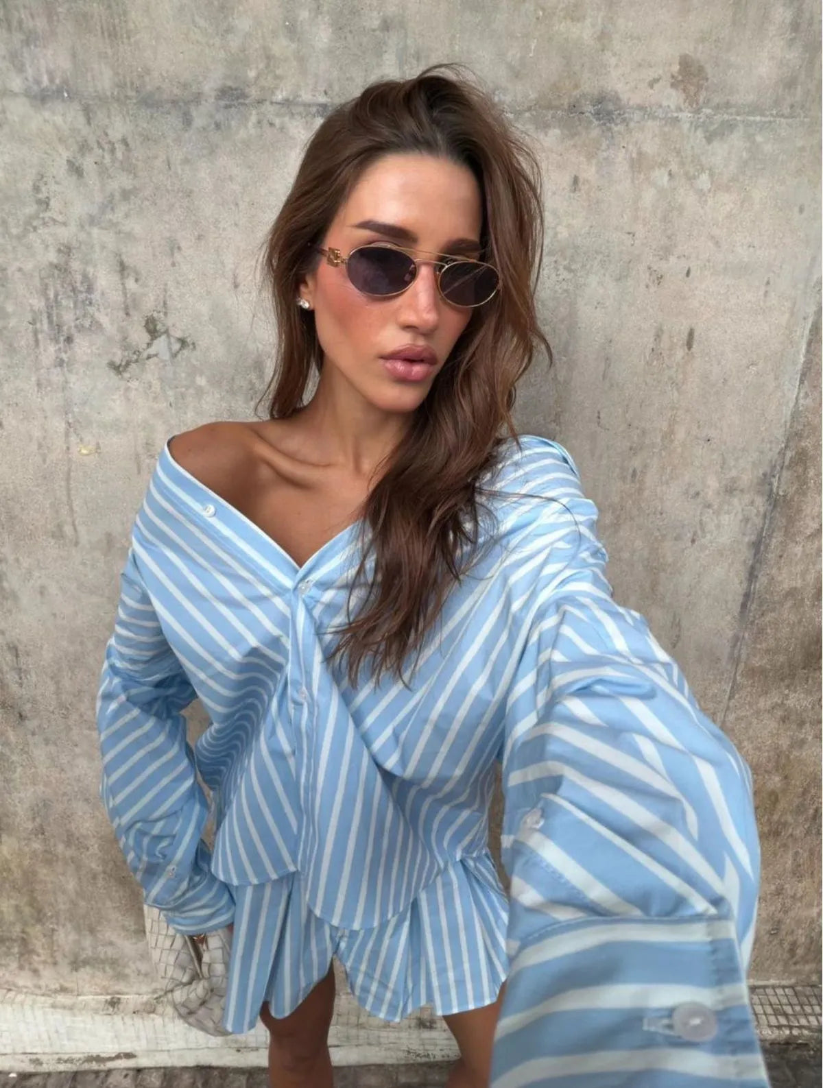 CONJUNTO CLOUDE HELO LISTRA AZUL