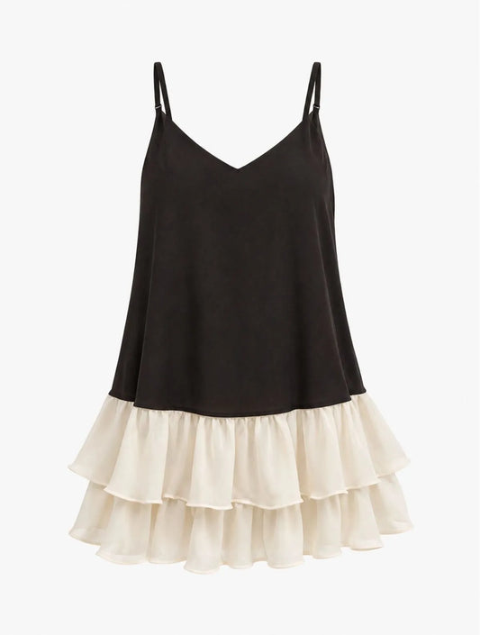VESTIDO CLOUDE LOLO PRETO E BEGE