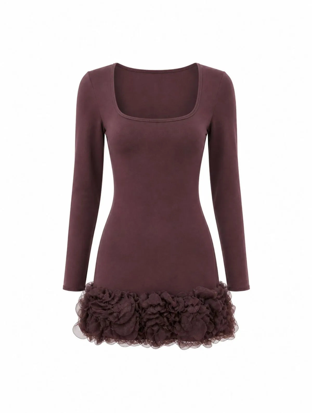 VESTIDO CLOUDE FABIOLA MARROM