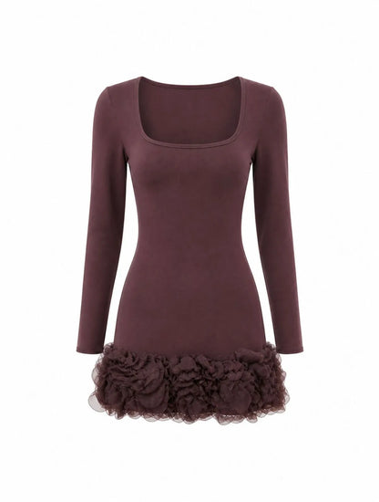 VESTIDO CLOUDE FABIOLA MARROM