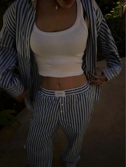 CONJUNTO CLOUDE MARJORIE LISTRA AZUL