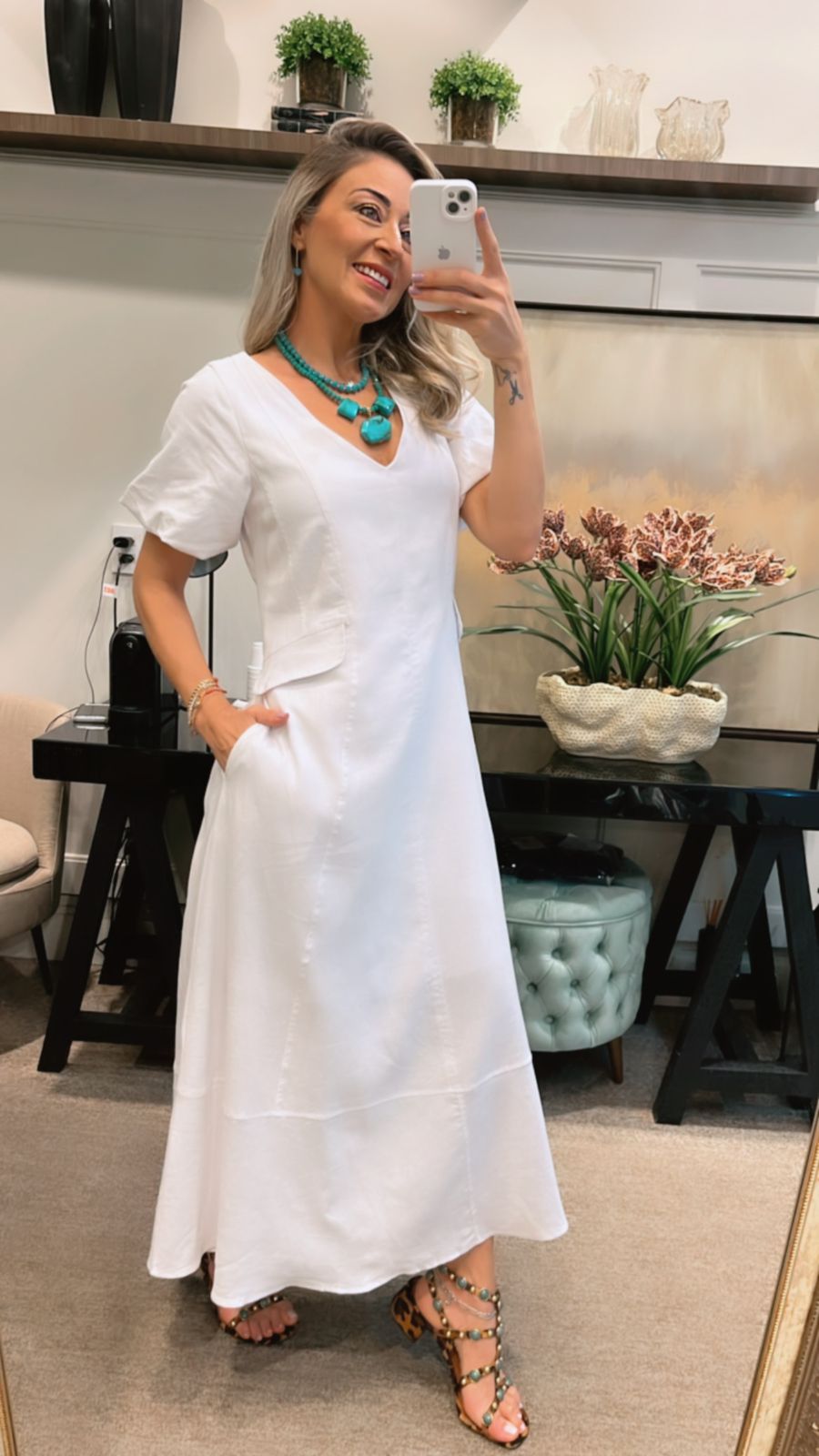 Vestido Anamês Marli Midi Laço Costas